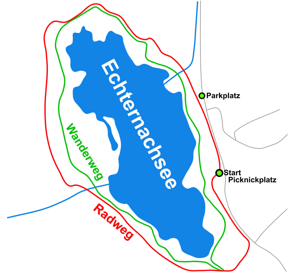 Rad-Wanderweg um den Echternachsee